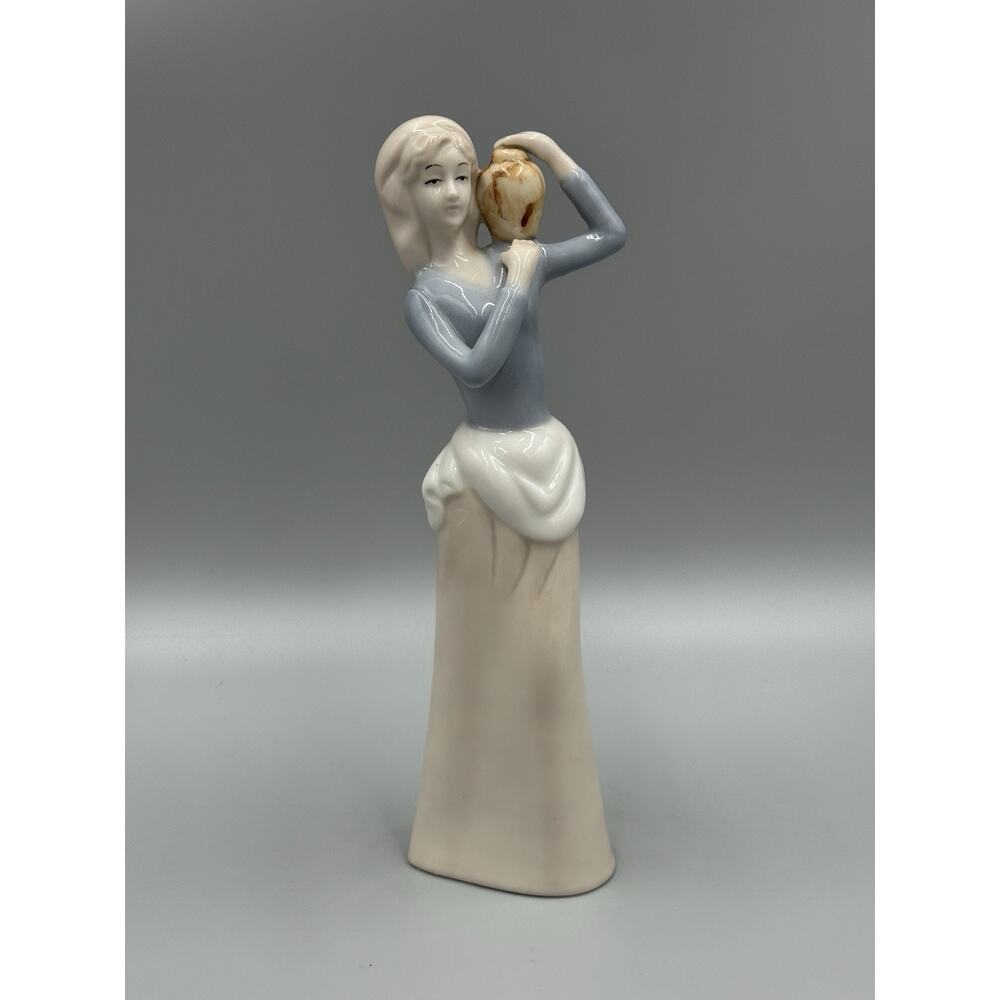 Vintage Woman Carrying Jug On Shoulder Ceramic Porcelain Figurine 10” Tall